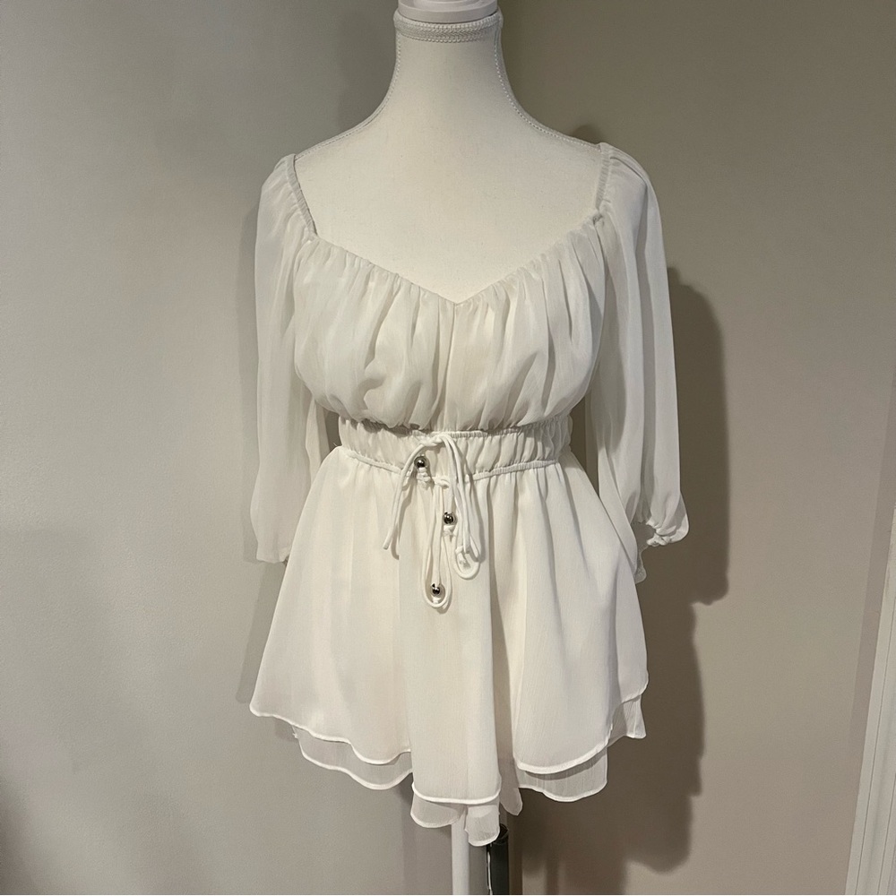 Hers & Mine White Women's Romper